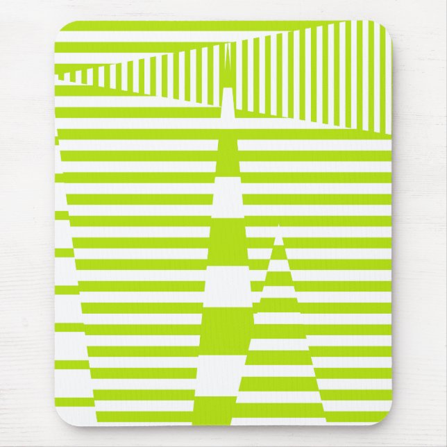 Tapis De Souris Triangle - Lime vert et blanc (Devant)