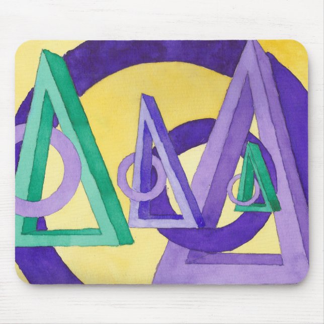Tapis De Souris Triangles Abstraits (Devant)