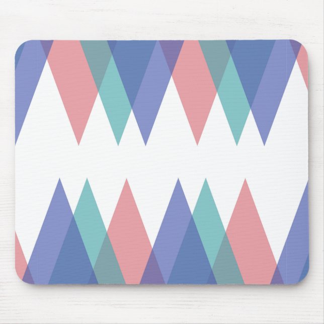 Tapis De Souris Triangles bleu et corail (Devant)
