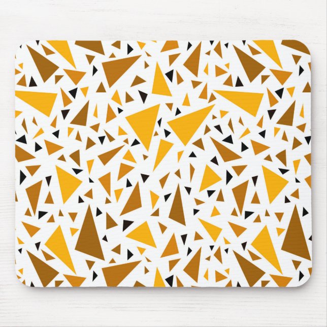 Tapis De Souris Triangles brun jaune sur arrière - plan rétro blan (Devant)