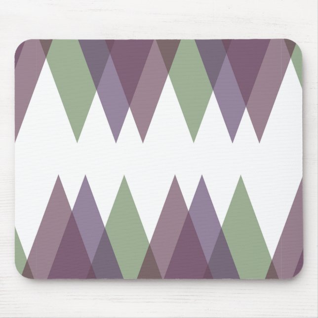 Tapis De Souris Triangles mauve et vert (Devant)