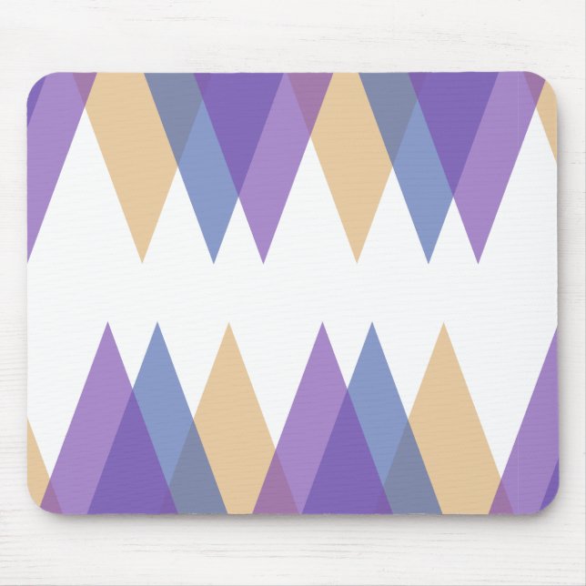Tapis De Souris Triangles pourpre, bleu et jaune (Devant)