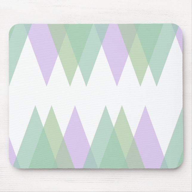 Tapis De Souris Triangles vert et lilas (Devant)
