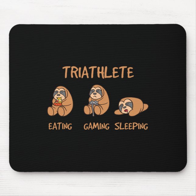 Tapis De Souris Triathlète Funny Jeu Sloth Jouer Jeu Vidéo N (Devant)