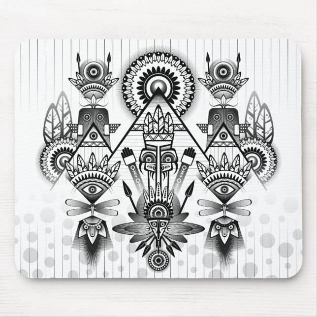 Tapis De Souris Tribal autochtone Abstrait (Devant)