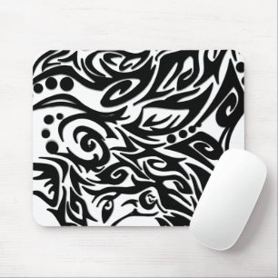 Tapis De Souris Tribal noir abstrait