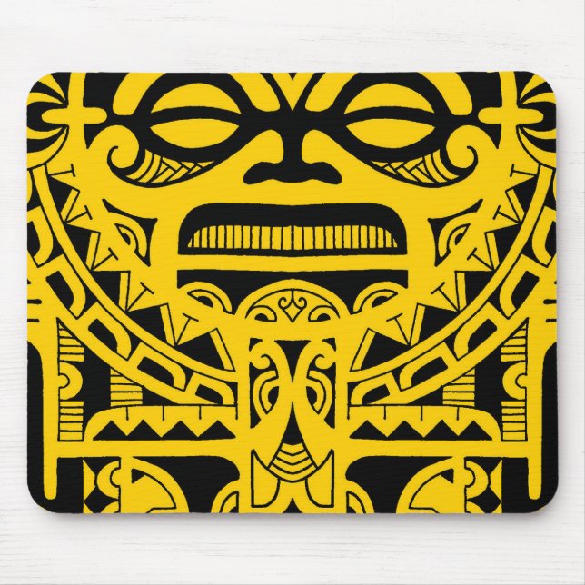 Tapis De Souris Tribal polynésien de visage de conception de (Devant)