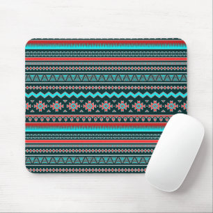 Tapis De Souris Tribal rose et turquoise
