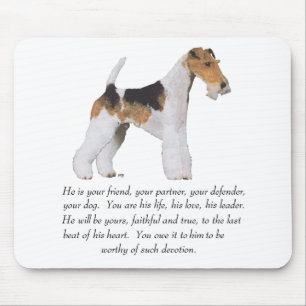 Tapis De Souris Tribute au Fox Terrier à poil dur / Dédicace MÂLE