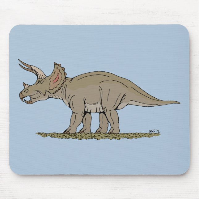 Tapis De Souris Tricératops de Dinosaure Crétacé (Devant)