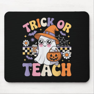 Tapis De Souris Trick Or Teach Prof Fantôme Groovy Drôle Halloween