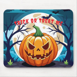 Tapis De Souris Trick or Treat Citrouille Clair de Lune 