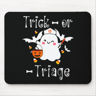 Tapis De Souris Trick Or Triage Infirmière de triage Fantôme Hallo
