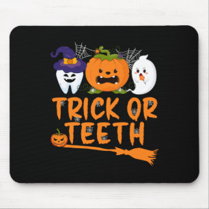 Tapis De Souris Trick Ou Dents Dentiste Dentiste Halloween Squa De