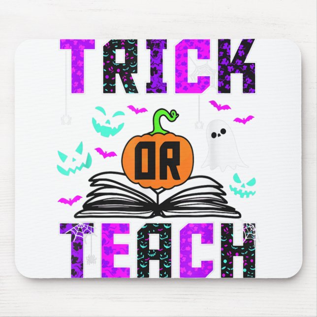 Tapis De Souris Trick Ou Enseigner Drôle Enseignant Halloween Cost (Devant)