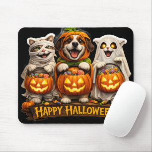 Tapis De Souris Trio de trick-or-treat fantaisiste joyeux Hallowee