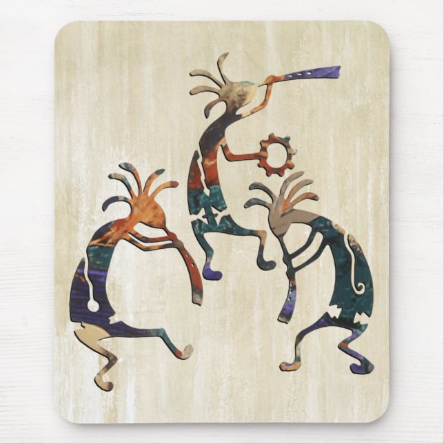 Tapis De Souris Trio musicien KOKOPELLI + vos idées (Devant)