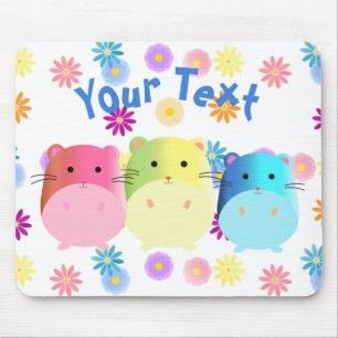 Tapis De Souris Triple Cute Kawaii Hamsters Personnalisé