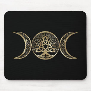 Tapis De Souris Triple Lune Arbre de Vie Triquetra