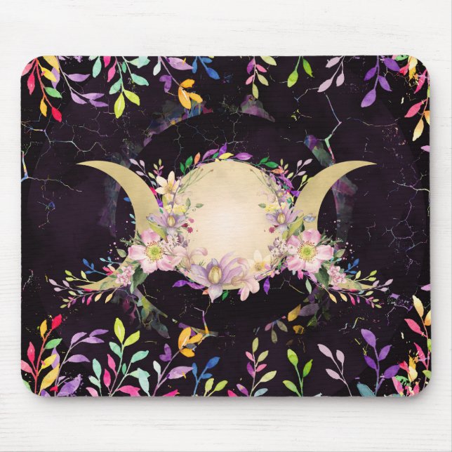 Tapis De Souris Triple Lune - Triple Déesse - Aquarelle (Devant)