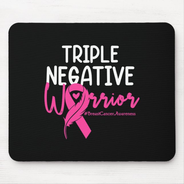 Tapis De Souris Triple Négatif Warrior Rose Ribbon Breast Cancer (Devant)