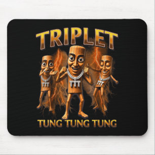 Tapis De Souris Triple T Tung Tung Tung Sahur Memes Pour Garçons E
