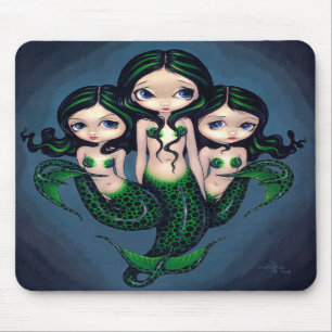 Tapis De Souris "Triplets verts" Mousepad de sirène