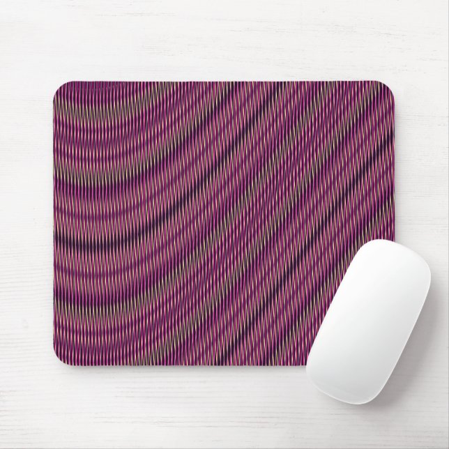 Tapis De Souris Trippy Glitch Bourgogne Moiré Effet Vibes Cool (Avec souris)