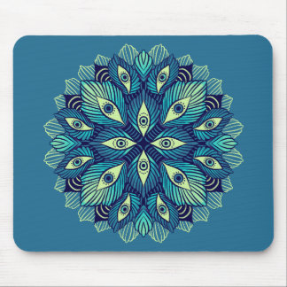 Tapis De Souris Trippy Psychedelic Eyes Floral Surreal Art