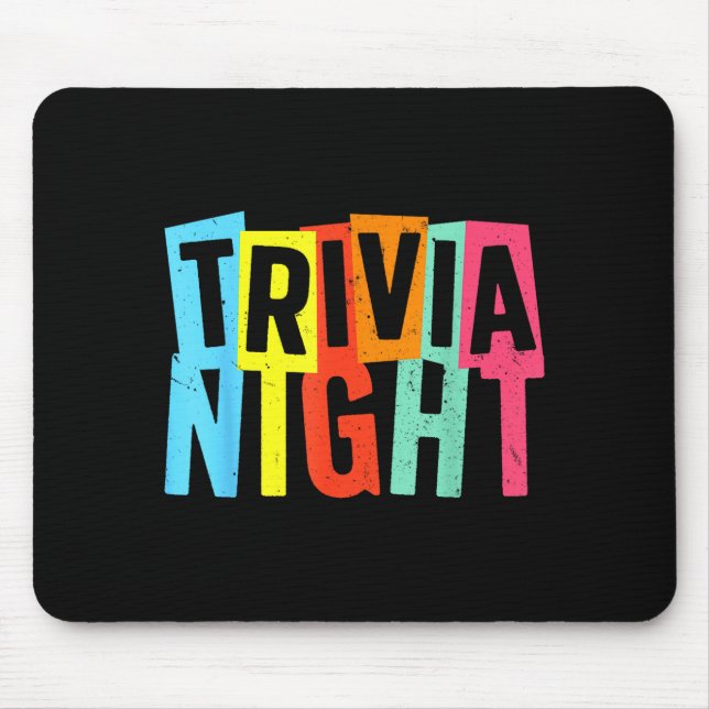 Tapis De Souris Trivia Night Art For Men Women Trivia Host Trivia  (Devant)