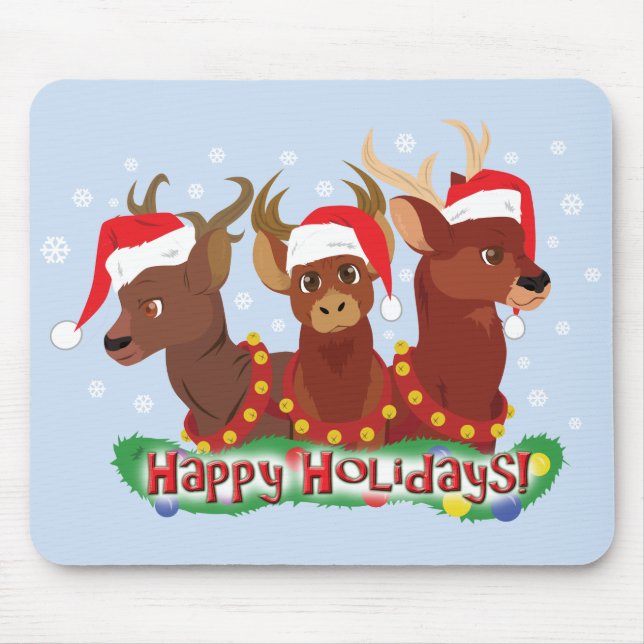 Tapis De Souris Trois cerfs de Noël (Devant)
