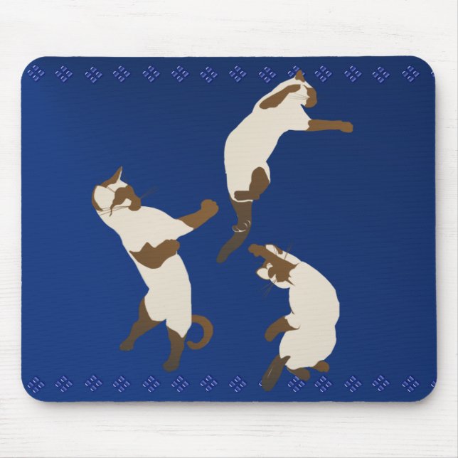 Tapis De Souris Trois chats siamois au jeu Mousepad (Devant)