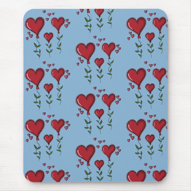 Tapis De Souris Trois Coeurs mignons (Devant)