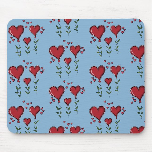 Tapis De Souris Trois cœurs mignons (Devant)