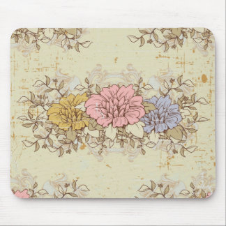 Tapis De Souris Trois Fleurs, Vintage Floral