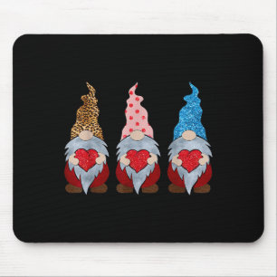 Tapis De Souris Trois Gnomes Tenant un Cœur Drôle de Saint-Valenti