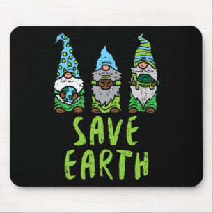 Tapis De Souris Trois Gnomes Tortue Plante Sauver la Terre Jardina