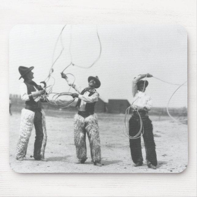 Tapis De Souris Trois hommes lassoing. (Devant)