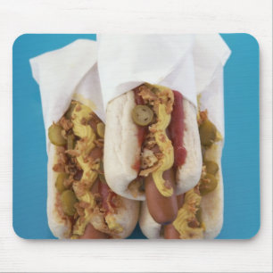 Tapis De Souris Trois hot-dogs en petits pains