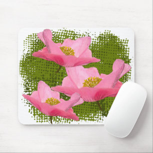 Tapis De Souris Trois Jolies Poppies Roses Flottantes