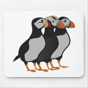 Tapis De Souris Trois Puffins debout