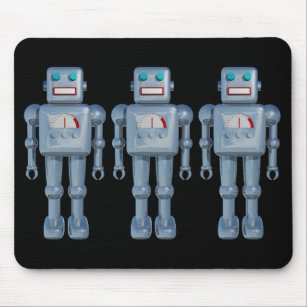Tapis de souris for Sale avec l'œuvre « Conception ludique de mini-robots  de dessins animés - Art futuriste et engageant pour les amateurs de robots  » de l'artiste DoPrint
