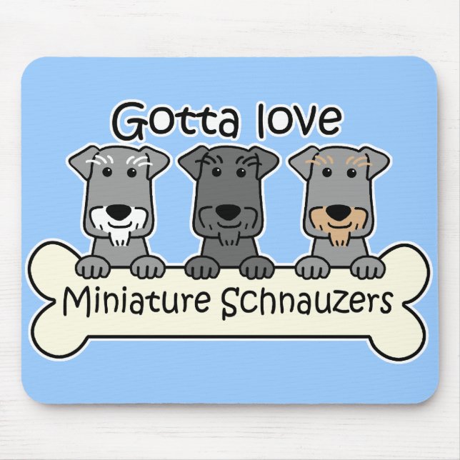Tapis De Souris Trois Schnauzers miniatures (Devant)