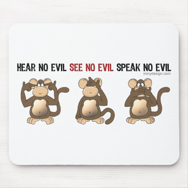 Tapis De Souris Trois singes sages Mousepads (Devant)