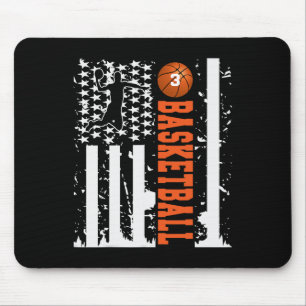 Tapis De Souris Trois Sketll Tee Jersey Numéro Drapeau Usa