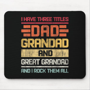 Tapis De Souris Trois Titres Papa Grand Et Moi; Grand Grand Grand 