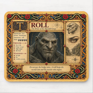 Tapis De Souris Troll, Art du Bestiaire Médiéval