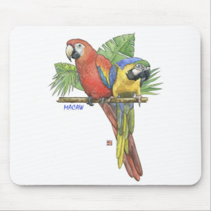 Tapis de souris tropical d'aras
