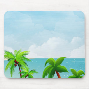 Tapis De Souris Tropical Palms Blue Sky Élégant Modèle moderne