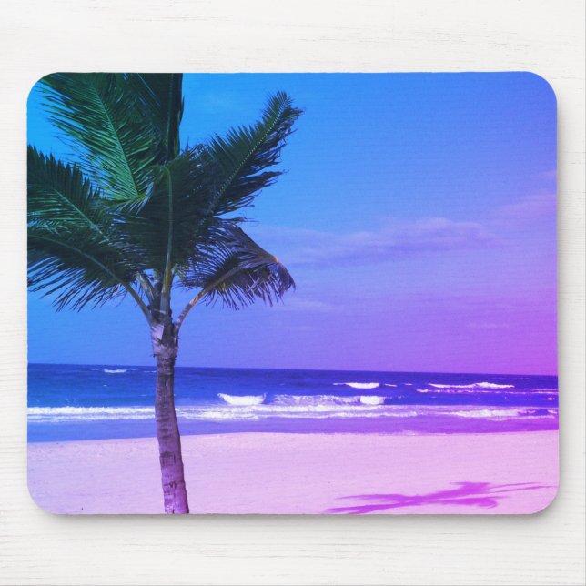 Tapis De Souris Tropical Paradise Purple et Blue Souse Pad (Devant)